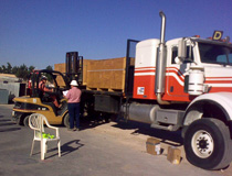 Crane & Safety training counterbalance fork lift operators as part of a training package supplied to Baker Hughes in Hassi Messaoud, Algeria